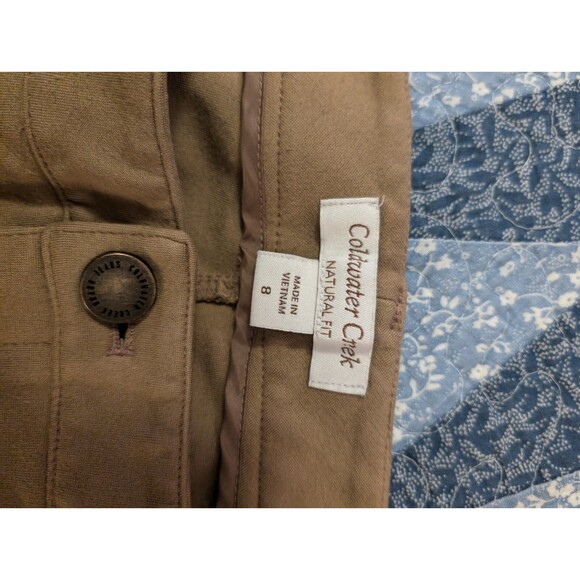Coldwater Creek Slim Leg Khaki Pants Womens Size 8 Brown Twill Chino Jegging Fit - Picture 6 of 9